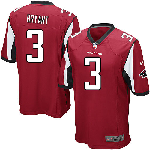 Men's Game Matt Bryant Nike Jersey Red Home - #3 NFL Atlanta Falcons